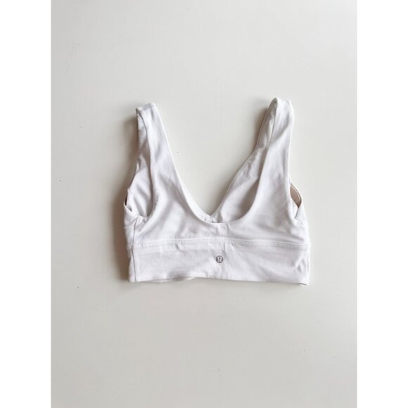 Lot of 2 LULULEMON Align V-Neck Washed Mauve White Long Line Sports Bras, Size 6 - Picture 11 of 16